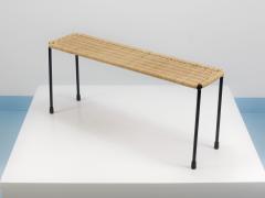  Werkst tte Carl Aub ck Carl Aubock Side Table Flower Plant Bench Iron Rattan Wicker Austria 1950s - 4437294