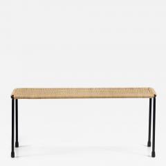  Werkst tte Carl Aub ck Carl Aubock Side Table Flower Plant Bench Iron Rattan Wicker Austria 1950s - 4439533