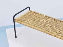  Werkst tte Carl Aub ck Carl Aubock Side Table Flower Plant Bench Iron Rattan Wicker Austria 1950s - 4451453