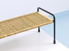  Werkst tte Carl Aub ck Carl Aubock Side Table Flower Plant Bench Iron Rattan Wicker Austria 1950s - 4451455