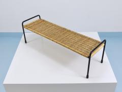  Werkst tte Carl Aub ck Carl Aubock Side Table Flower Plant Bench Iron Rattan Wicker Austria 1950s - 4451491