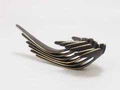  Werkst tte Carl Aub ck Carl Aubock Two Large Brass Double Wall Coat Hooks 4056 Austria 1950s - 4064823