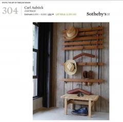  Werkst tte Carl Aub ck Carl Aubock Wall Coat Rack with 5 Brass Hooks Walnut Iron Austria 1950s - 4070204