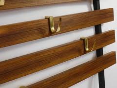  Werkst tte Carl Aub ck Carl Aubock Wall Coat Rack with 5 Brass Hooks Walnut Iron Austria 1950s - 4070255