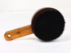  Werkst tte Carl Aub ck Carl Aubock Walnut Leather Hand Mirror Clothes Brush Austria 1950s - 4057549
