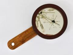  Werkst tte Carl Aub ck Carl Aubock Walnut Leather Hand Mirror Clothes Brush Austria 1950s - 4057619