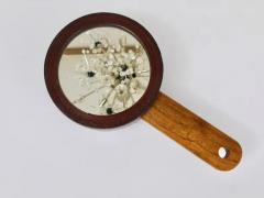  Werkst tte Carl Aub ck Carl Aubock Walnut Leather Hand Mirror Clothes Brush Austria 1950s - 4057666