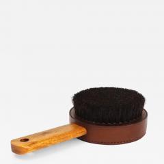  Werkst tte Carl Aub ck Carl Aubock Walnut Leather Hand Mirror Clothes Brush Austria 1950s - 4061089
