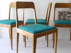  Werkst tte Carl Aub ck Four Carl Aubock Midcentury Walnut Chairs A7 Vienna Austria 1950s - 4064726