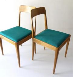 Werkst tte Carl Aub ck Four Carl Aubock Midcentury Walnut Chairs A7 Vienna Austria 1950s - 4064791
