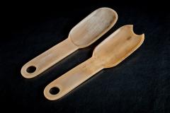  Werkst tte Carl Aub ck Hand carved horn Salad Servers with rounded Handles by Werkst tte Carl Aub ck - 4501143