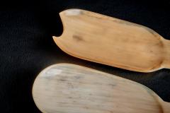  Werkst tte Carl Aub ck Hand carved horn Salad Servers with rounded Handles by Werkst tte Carl Aub ck - 4501145