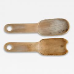  Werkst tte Carl Aub ck Hand carved horn Salad Servers with rounded Handles by Werkst tte Carl Aub ck - 4504183