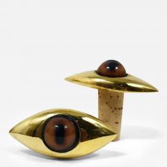  Werkst tte Carl Aub ck Iconic Carl Aub ck Handcrafted Eye Bottle Stopper 4538 Cork Brass Austria - 4069633