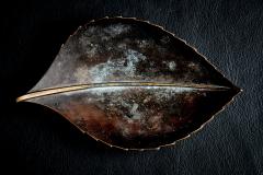  Werkst tte Carl Aub ck Leaf shaped brass Bowl with dark Patina by Werkst tte Carl Aub ck - 4501138