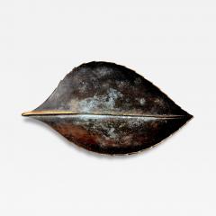  Werkst tte Carl Aub ck Leaf shaped brass Bowl with dark Patina by Werkst tte Carl Aub ck - 4504182