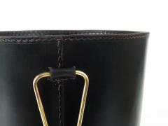  Werkst tte Carl Aub ck Mid Century Carl Aub ck Black Leather Brass Wastepaper Basket Austria 1950s - 4064556