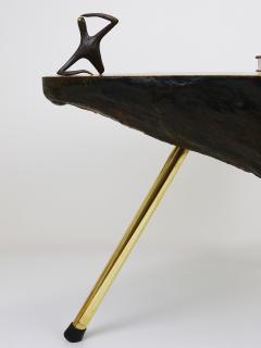  Werkst tte Carl Aub ck Original Carl Aubock Walnut Tree Trunk Coffee Sofa Table Vienna 1950s - 4529743