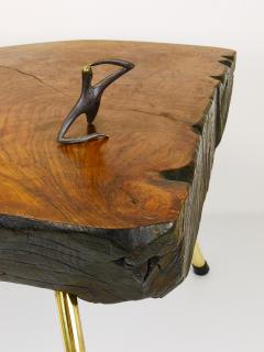  Werkst tte Carl Aub ck Original Carl Aubock Walnut Tree Trunk Coffee Sofa Table Vienna 1950s - 4529745