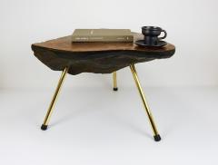  Werkst tte Carl Aub ck Original Carl Aubock Walnut Tree Trunk Coffee Sofa Table Vienna 1950s - 4529754