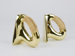  Werkst tte Carl Aub ck Pair Carl Aub ck Flat Iron Brass Cane Bookends 3530 Vienna Austria - 4451482