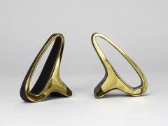  Werkst tte Carl Aub ck Pair Carl Aub ck Mid Century Earlobes Brass Bookends 3848 Vienna Austria - 4116859