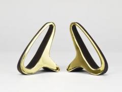  Werkst tte Carl Aub ck Pair Carl Aub ck Mid Century Earlobes Brass Bookends 3848 Vienna Austria - 4116860