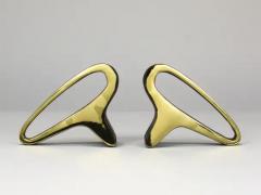  Werkst tte Carl Aub ck Pair Carl Aub ck Mid Century Earlobes Brass Bookends 3848 Vienna Austria - 4116861