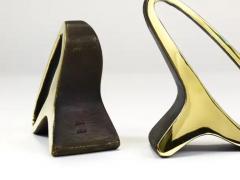  Werkst tte Carl Aub ck Pair Carl Aub ck Mid Century Earlobes Brass Bookends 3848 Vienna Austria - 4116869