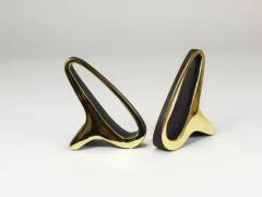  Werkst tte Carl Aub ck Pair Carl Aub ck Mid Century Earlobes Brass Bookends 3848 Vienna Austria - 4116871