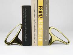  Werkst tte Carl Aub ck Pair Carl Aub ck Mid Century Earlobes Brass Bookends 3848 Vienna Austria - 4116872