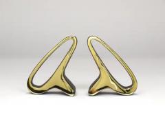  Werkst tte Carl Aub ck Pair Carl Aub ck Mid Century Earlobes Brass Bookends 3848 Vienna Austria - 4116893
