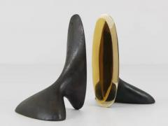  Werkst tte Carl Aub ck Pair Carl Aub ck Minimalist Mid Century Brass Bookends 3653 Vienna Austria - 4068491