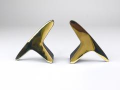  Werkst tte Carl Aub ck Pair Carl Aub ck Minimalist Mid Century Brass Bookends 3847 Vienna Austria - 4641834
