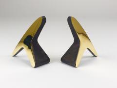  Werkst tte Carl Aub ck Pair Carl Aub ck Minimalist Mid Century Brass Bookends 3847 Vienna Austria - 4641836