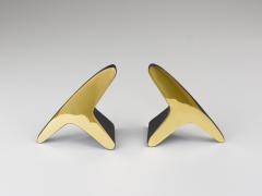 Werkst tte Carl Aub ck Pair Carl Aub ck Minimalist Mid Century Brass Bookends 3847 Vienna Austria - 4641855