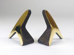  Werkst tte Carl Aub ck Pair Carl Aub ck Minimalist Mid Century Brass Bookends 3847 Vienna Austria - 4641861