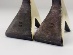 Werkst tte Carl Aub ck Pair Carl Aub ck Minimalist Mid Century Brass Bookends 3847 Vienna Austria - 4641868