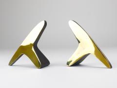  Werkst tte Carl Aub ck Pair Carl Aub ck Minimalist Mid Century Brass Bookends 3847 Vienna Austria - 4642454