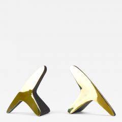  Werkst tte Carl Aub ck Pair Carl Aub ck Minimalist Mid Century Brass Bookends 3847 Vienna Austria - 4642455