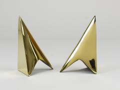  Werkst tte Carl Aub ck Pair Carl Aub ck Minimalist Rocket Brass Bookends 3846 Vienna Austria - 4722526