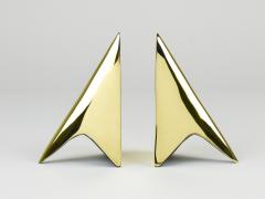  Werkst tte Carl Aub ck Pair Carl Aub ck Minimalist Rocket Brass Bookends 3846 Vienna Austria - 4722535
