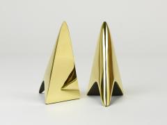  Werkst tte Carl Aub ck Pair Carl Aub ck Minimalist Rocket Brass Bookends 3846 Vienna Austria - 4722540