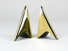 Werkst tte Carl Aub ck Pair Carl Aub ck Minimalist Rocket Brass Bookends 3846 Vienna Austria - 4722541