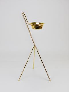  Werkst tte Carl Aub ck Rare Carl Aub ck Brass Standing Floor Ashtray Smoking Stand Austria 1950s - 4641871