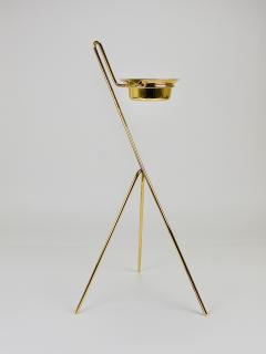  Werkst tte Carl Aub ck Rare Carl Aub ck Brass Standing Floor Ashtray Smoking Stand Austria 1950s - 4641872