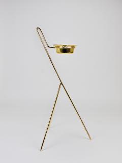  Werkst tte Carl Aub ck Rare Carl Aub ck Brass Standing Floor Ashtray Smoking Stand Austria 1950s - 4641892
