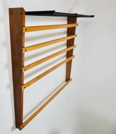  Werkst tte Carl Aub ck Rare Carl Aub ck Coat Rack With Hat Rack Wardrobe Brass Walnut Beech 1950s - 4064471