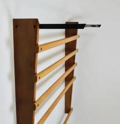  Werkst tte Carl Aub ck Rare Carl Aub ck Coat Rack With Hat Rack Wardrobe Brass Walnut Beech 1950s - 4064473