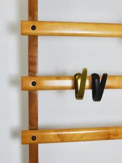  Werkst tte Carl Aub ck Rare Carl Aub ck Coat Rack With Hat Rack Wardrobe Brass Walnut Beech 1950s - 4064477